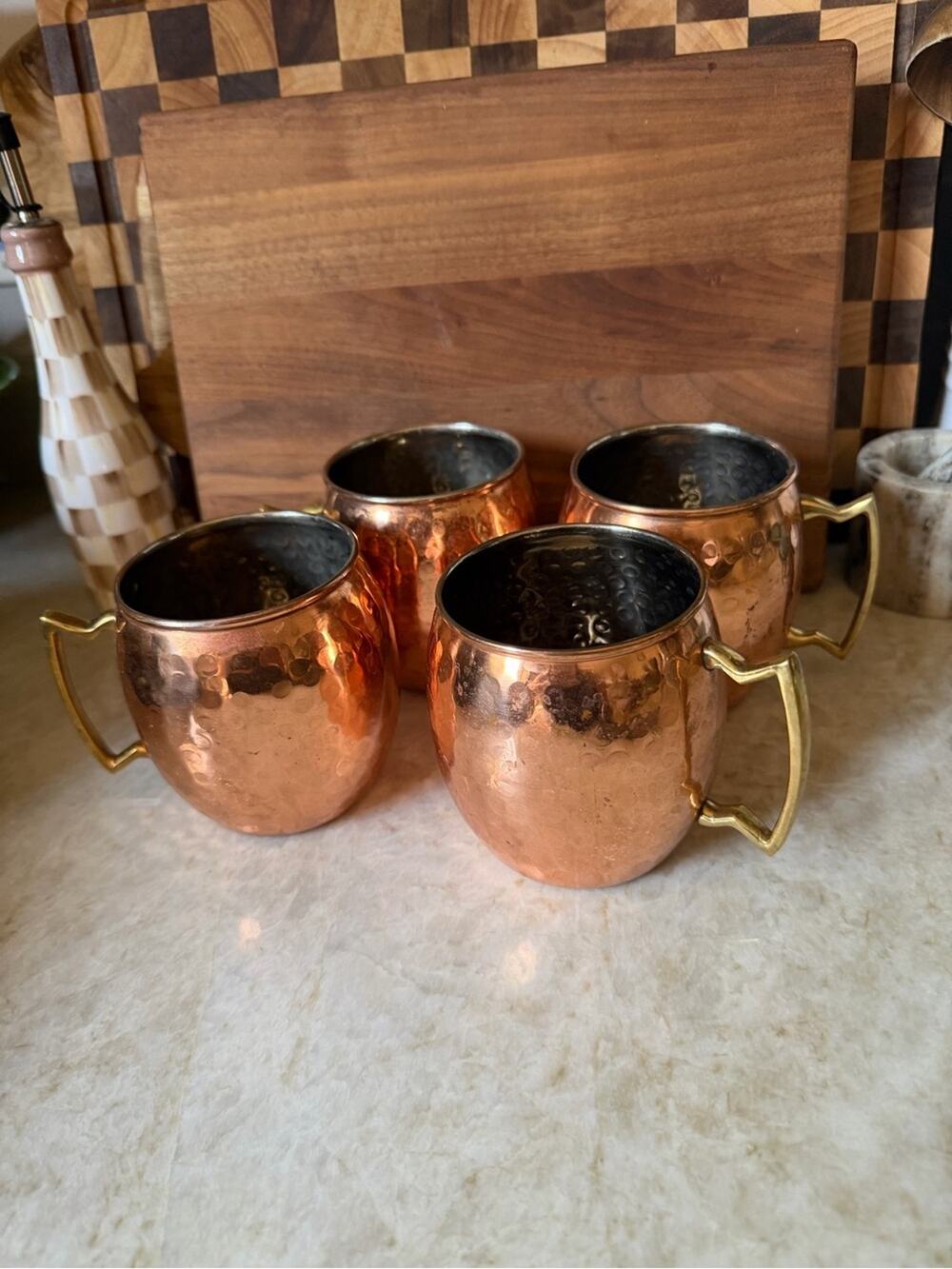 ODI Hammered Copper Mule Mugs x4